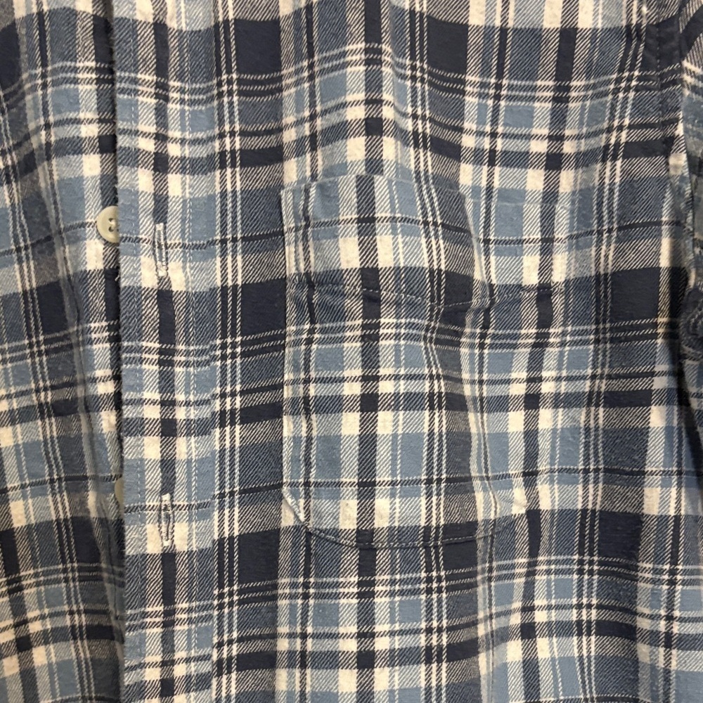 J. Crew Blue and White Plaid flannel Button-Down Shirt small - Picture 4 of 5